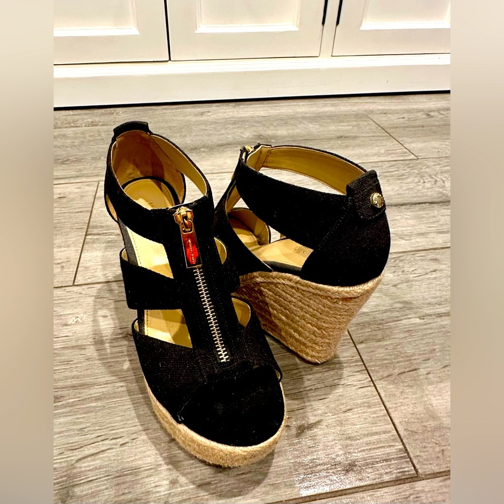 Michael Kors Black Espadrille Wedges